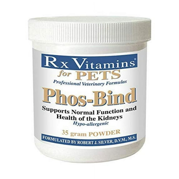 Rx Vitamins Phos-Bind Kidney Support Powder for Cats & Dogs, 35 g – Phosphate Binder for Kidney Health