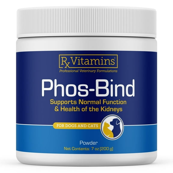 Rx Vitamins Phos-Bind - Kidney Support Supplement Powder - Phosphate Binder for Cats & Dogs for Kidney Health - Supports Normal Kidney Cleanse and Essential Kidney Care - 200g