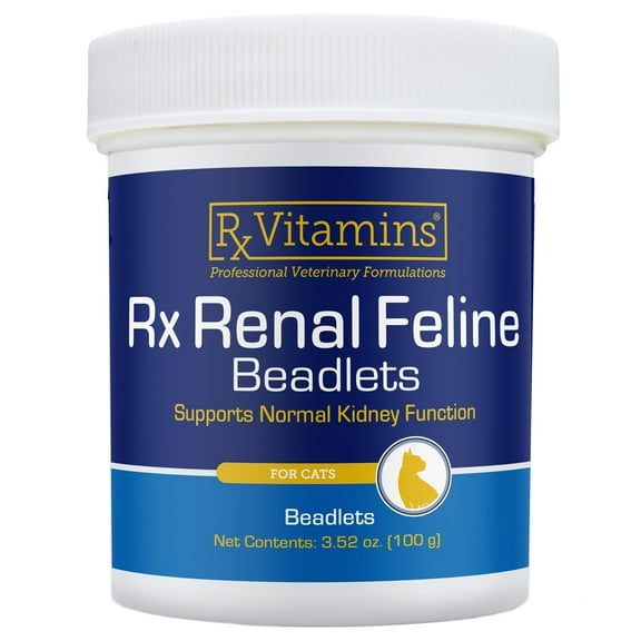 Rx Vitamins Renal Feline Beadlets - Cat Kidney Support with Astragalus Root and Milk Thistle for Cats - Supports Kidney and Immune Health in Cats - 3.52oz