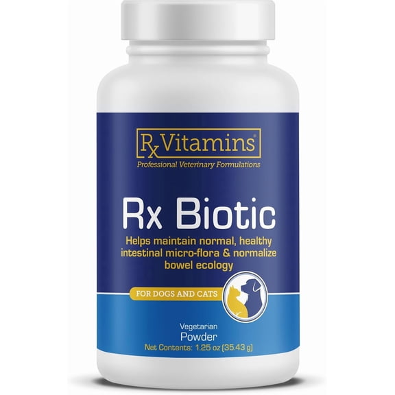 Rx Vitamins Rx Biotic - Probiotic Powder for Dogs and Cats - Cat Digestive Support & Probiotic for Dogs Gut Health - Cat Probiotics for Indoor Cats - Dog Probiotics for Digestive Health - 1.25oz