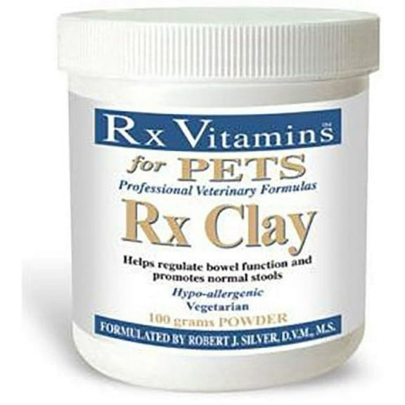 Rx Vitamins Rx Clay Powder for Pets - Anti Gas & Anti Diarrhea for Dogs & Cats - Pet Digestive Health & Stool Support - Cat & Dog Supplement for Elimination- 3.52 oz.