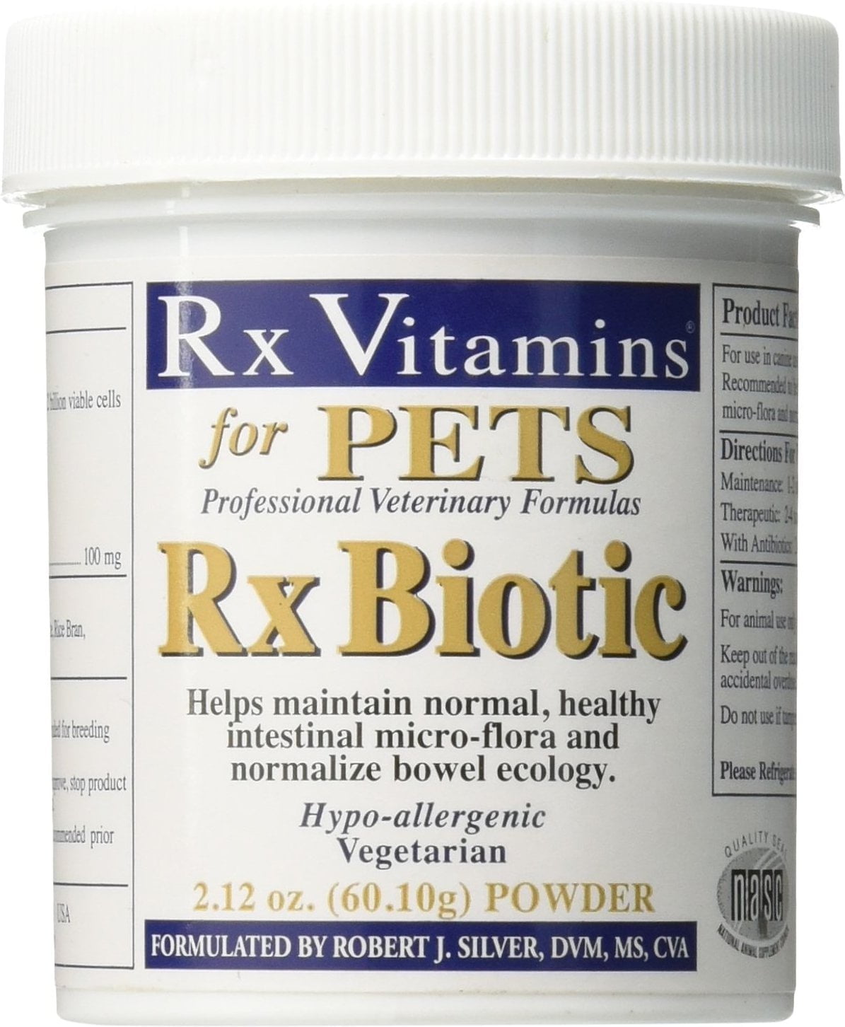 Rx Vitamins for Pets Rx Biotic Probiotic Dogs & Cat Supplement, 2.12-oz