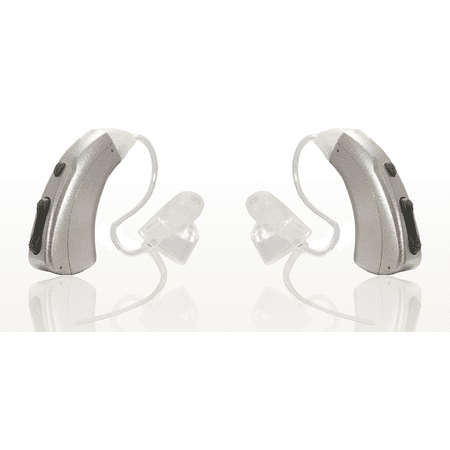 RxEars Rx4 | Behind The Ear Hearing Aid | Water Resistant Hearing Aid Device | Available in Beige and Gray | Right, Left Ear or Pair (Gray, Pair)