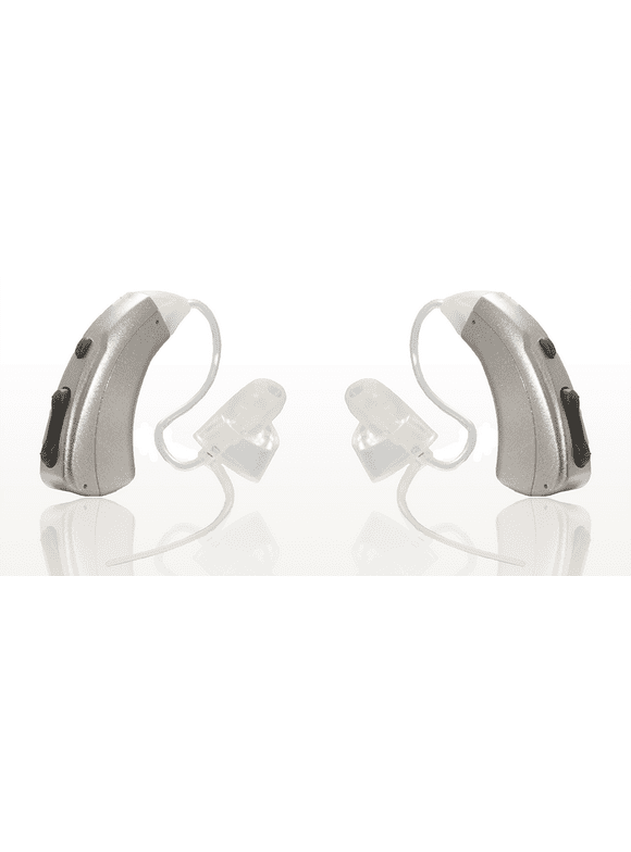 RxEars Rx4 | Behind The Ear Hearing Aid | Water Resistant Hearing Aid Device | Available in Beige and Gray | Right, Left Ear or Pair (Gray, Pair)