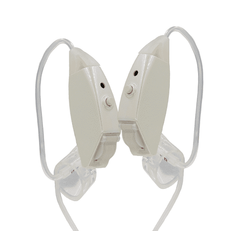 RxEars RxS | Behind The Ear Hearing Aid | Water Resistant Hearing Aid Device | (White, Pair)