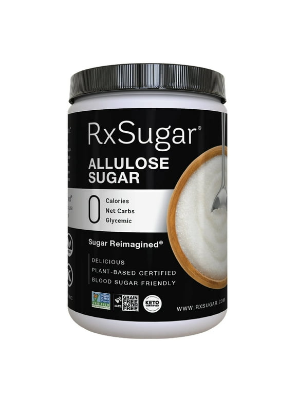 RxSugar One Pound Canister (16 oz) Zero Calorie Allulose Keto Sugar Replacement