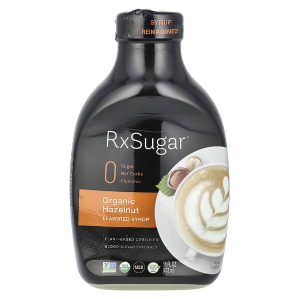 RxSugar, Organic Hazelnut Syrup, 16 fl oz Pack of 3