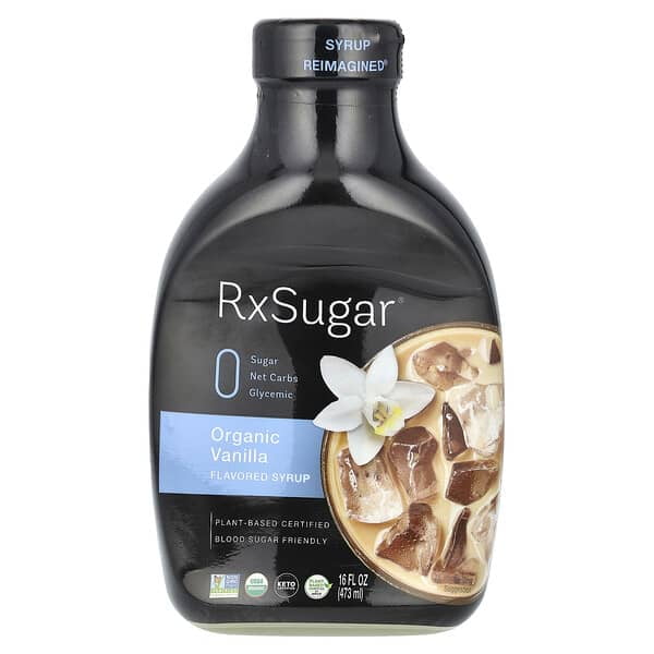 RxSugar, Organic Vanilla Syrup, 16 fl oz Pack of 3