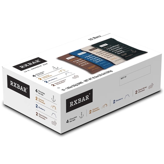 Rxbar Chocolate Blueberry Sea Salt Peanut Butter Bar 18.3 Oz - Pack Of 6