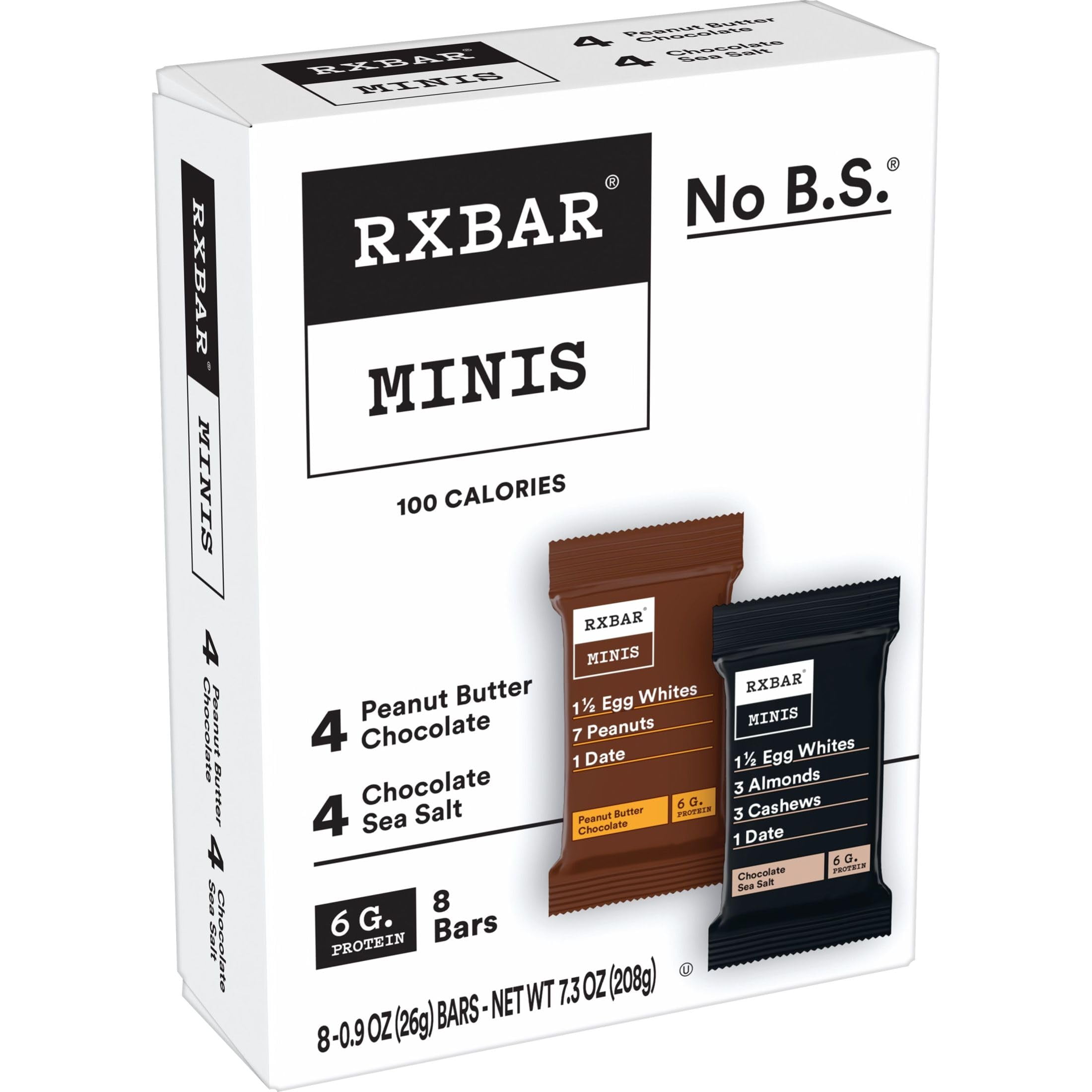 Rxbar Minis Protein Bar, Variety Pack, 2 Flavors, 7.36Oz Box (8 Count)