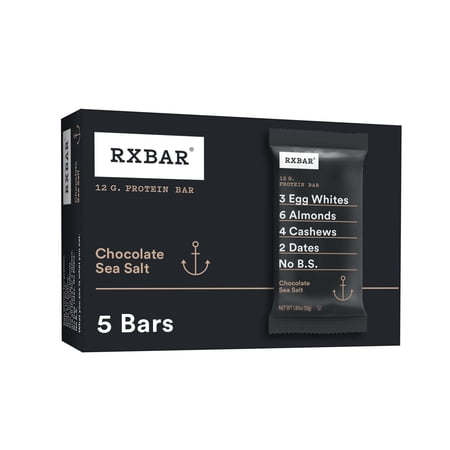 Rxbar Protein Bars, Protein Snack, Snack Bars, Chocolate Sea Salt, 9.15Oz (5 Bars)