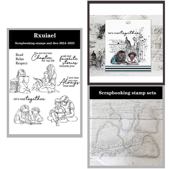 Rxuiael Stamps and Cutting Dies Sets for 2025-2026 Stamps Dies Card Crafting for Card Making