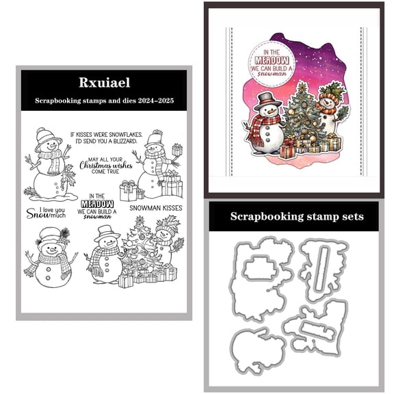 Rxuiael Stamps and Cutting Dies Sets for 2025-2026 Stamps Dies Card Crafting for Card Making