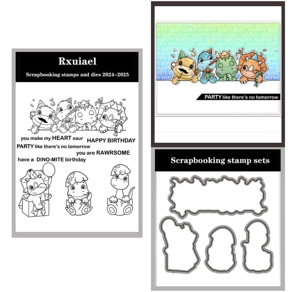Rxuiael Stamps and Cutting Dies Sets for 2025-2026 Stamps Dies Card Crafting for Card Making