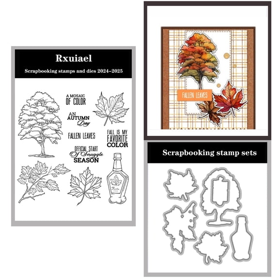 Rxuiael Stamps and Cutting Dies Sets for 2025-2026 Stamps Dies Card Crafting for Card Making