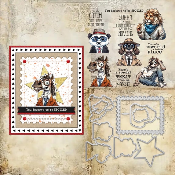 Rxuiael Stamps and Cutting Dies Sets for 2025-2026 Stamps Dies Card Crafting for Card Making