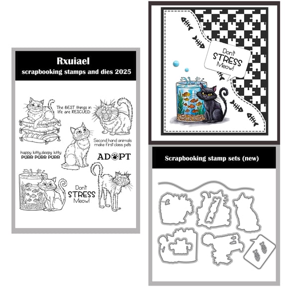 Rxuiael Stamps and Cutting Dies Sets for 2025-2026 Stamps Dies Card Crafting for Card Making