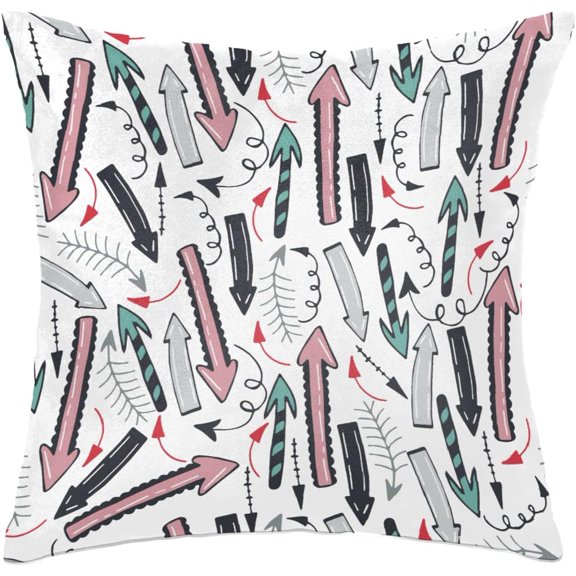 Ryan; Abstract Arrow Square Pillowcase -18x18 inch Short Plush Super Soft Fabric, Hidden Zipper Design, Edging Process, no Pilling or Deformation, Home Bedroom, Living Room, Sofa Bed Decoration