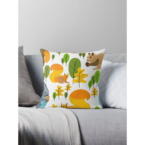 Ryan; Abstract Nature Floral Throw Pillow – Surreal Bold Botanical Design Cushion for Bedroom, Couch, or Creative Studio Decor