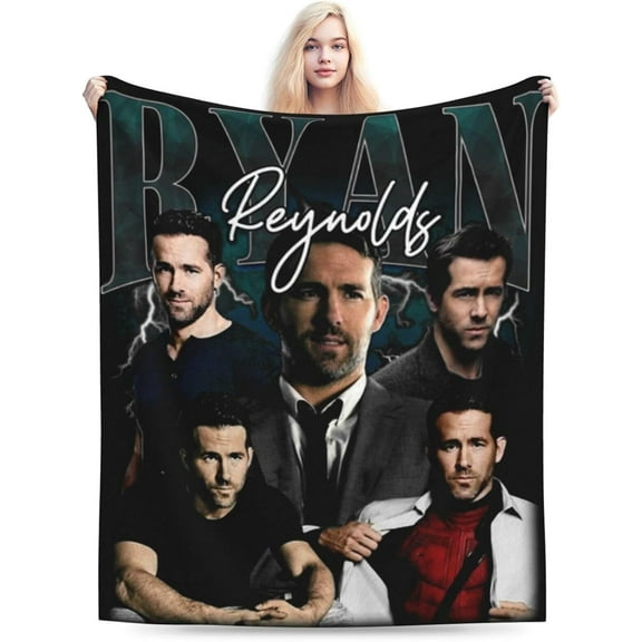 Ryan Actor Reynolds Throw Blanket Flannel Blanket Warm Soft Microfiber Blanket for Living Room Couch Sofa Bedroom Decor Gifts 50"x40"
