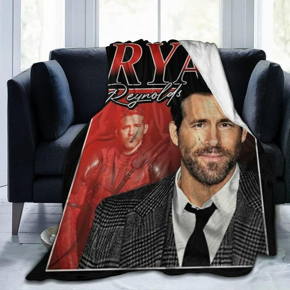 Ryan Actor Reynolds Throw Blanket Flannel Blanket Warm Soft Microfiber Blanket for Living Room Couch Sofa Bedroom Decor Gifts 80"x60"