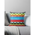 thumbnail image 1 of Ryan; Aztec Chevron Striped Throw Pillow – Tribal Inspired 45x45cm Geometric Cushion for Boho, Rustic or Global Decor, 1 of 7
