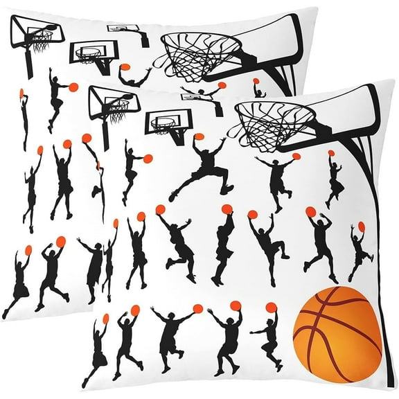 Ryan; Basketball Pillow Covers 18x18 Set of 2 Gaming Sports Decorative Throw Pillow Covers Cases Home Decor Gaming Sports Gift for Basketball Lover Cushion Case for Couch Sofa Outdoor