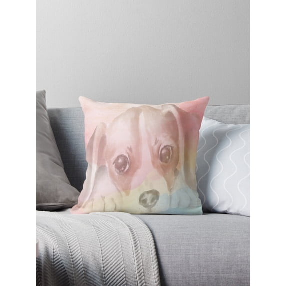 Ryan; Beagle Mom and Puppy Throw Pillow Cover 45x45cm – Cute Dog Lover Cushion for Pet Parents & Animal Decor