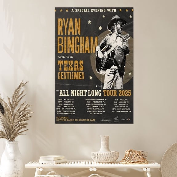 Ryan Bingham The All Night Long Tour 2025 Poster Size 24''x36'' Googate