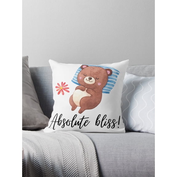 Ryan; Boho Watercolor Wolf Face with Flowers – Artistic Animal Throw Pillow for Rustic Home Decor