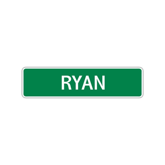 Ryan Boys Children Name Wall Plaque Decoration Letter Printed Label Indoor Outdoor Aluminum Sign 4"x18"