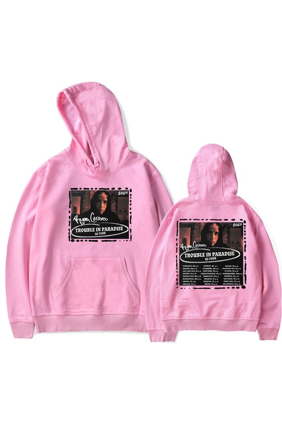 Ryan Caraveo Trouble In Paradise US Tour 2024 2024 Hoodie Unisex Casual Long Sleeve Sweatshirt
