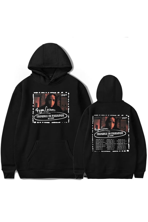 Ryan Caraveo Trouble In Paradise US Tour 2024 2024 Hoodie Unisex Casual Long Sleeve Sweatshirt