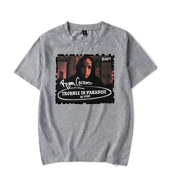 Ryan Caraveo Trouble In Paradise US Tour 2024 T-Shirt Women Men Casual Fashion Short Sleeve Tee
