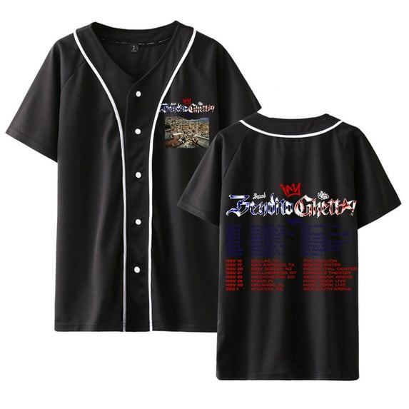 Ryan Castro Ay Bendito Ghetto Tour 2024 Jersey Unisex Casual Short Sleeve Shirt Baseball Jersey