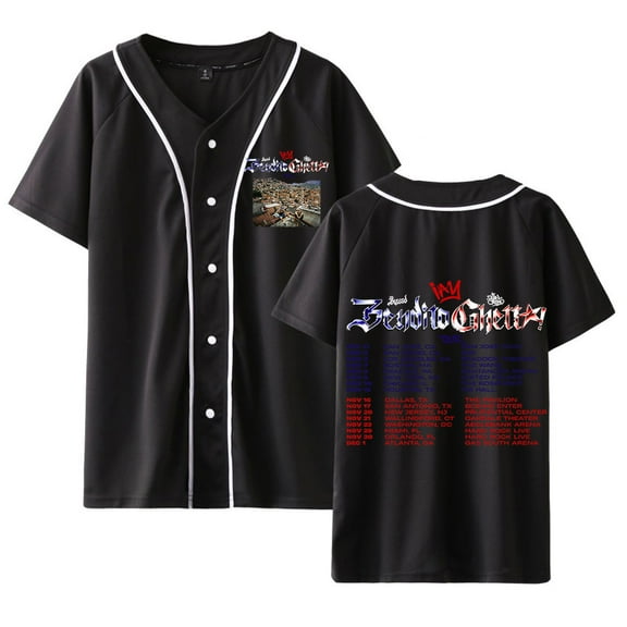 Ryan Castro Ay Bendito Ghetto Tour 2024 Jersey Unisex Casual Short Sleeve Shirt Baseball Jersey