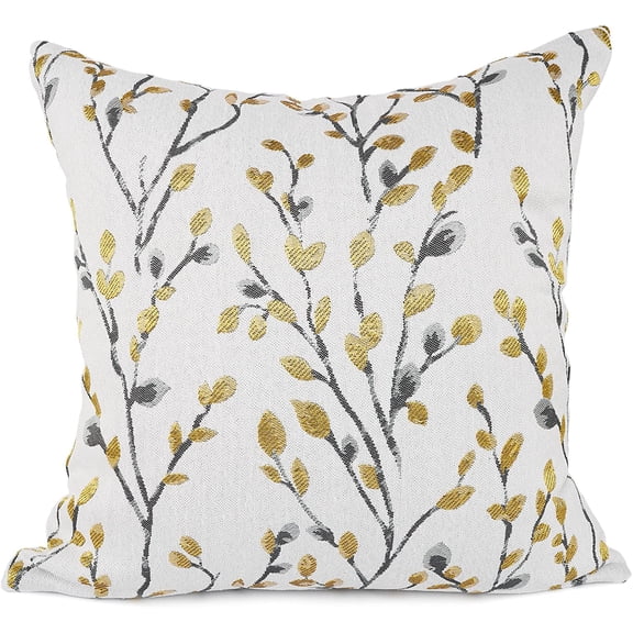 Ryan; Classical Yellow/Gold Square Decorative Throw Pillow Case Cushion Cover 18x18 inch