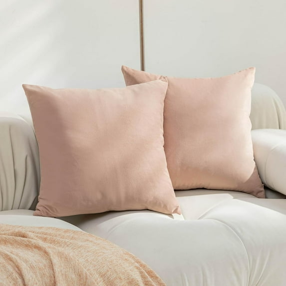 Ryan; Euro Shams Pillow Covers 66cm Pillow Covers for Couch Sofa Bench Office, Set of 2, Misty Rose