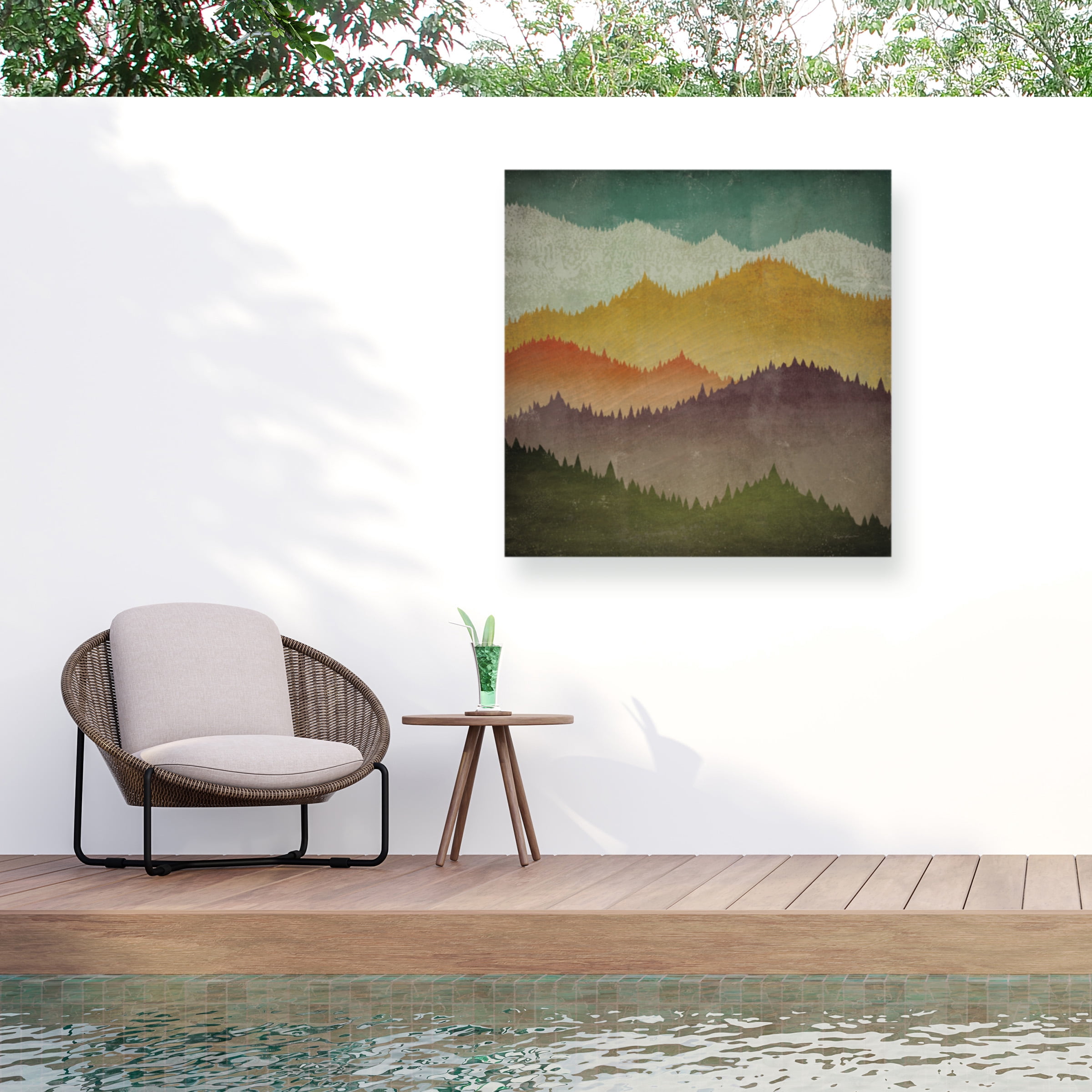 Ryan Fowler 'A Mountain VIew' Outdoor Canvas 18x24