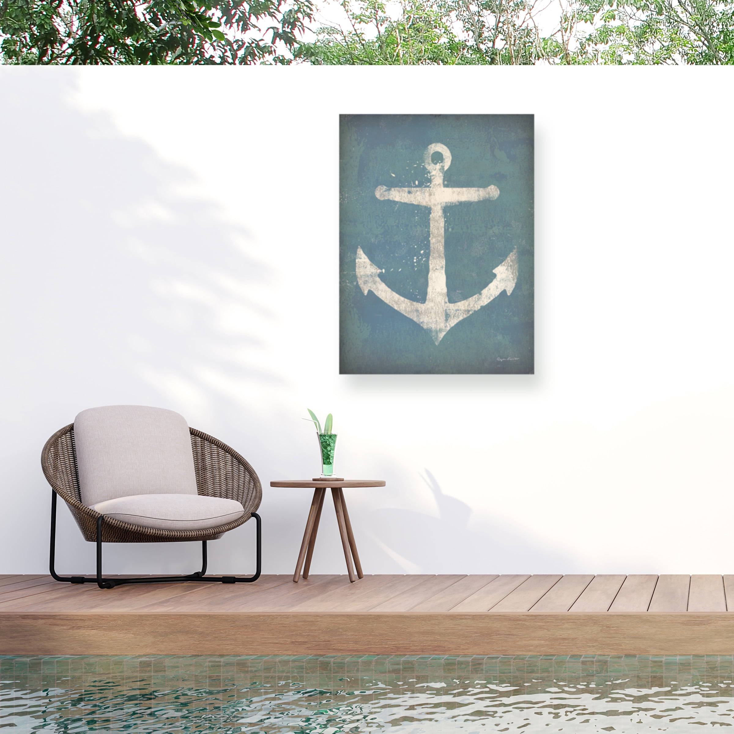 Ryan Fowler 'Anchor V2' Outdoor Canvas 19x19