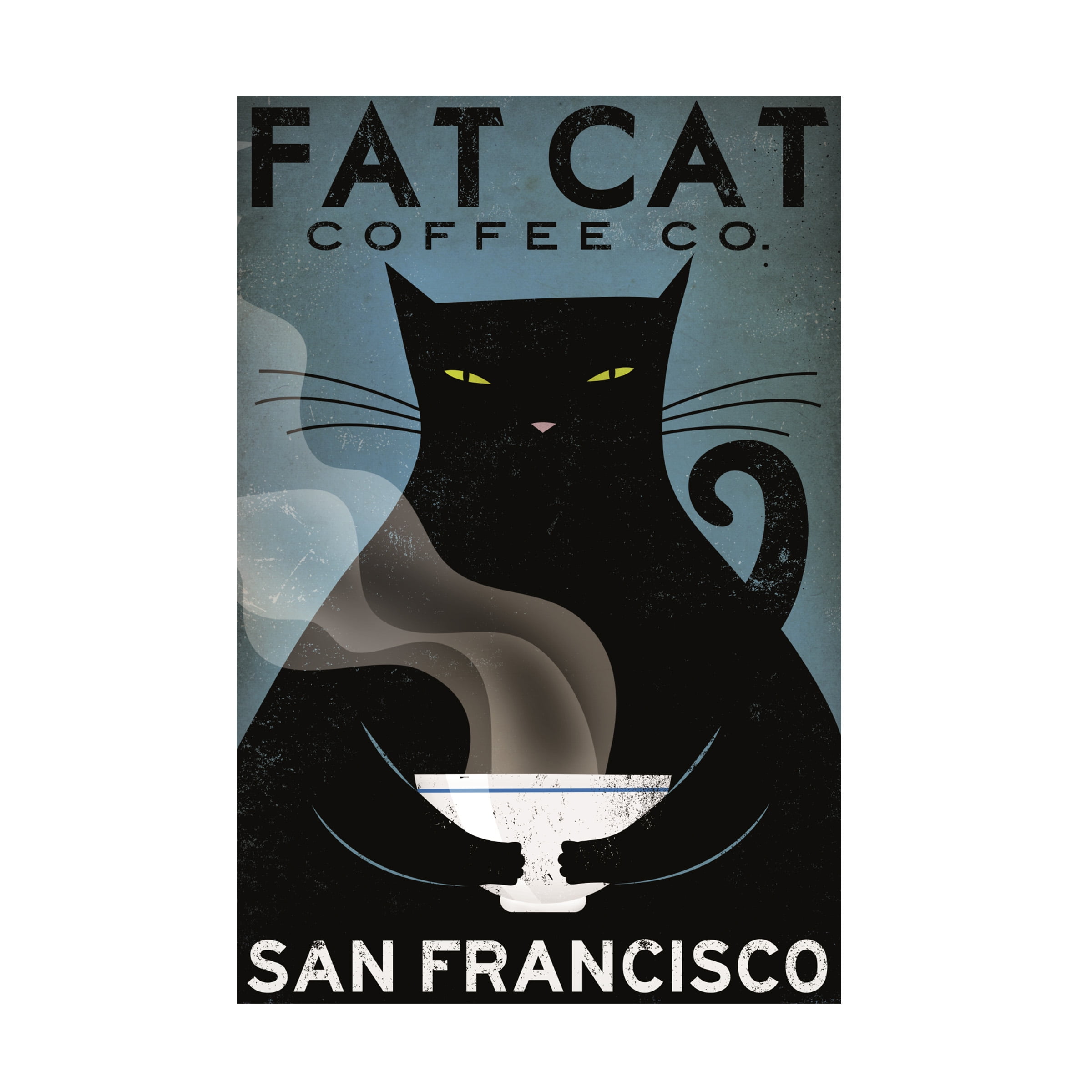 Ryan Fowler 'Cat Coffee' Canvas Art