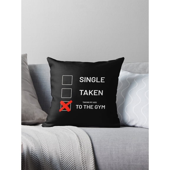 Ryan; Funny Singles Awareness Day Throw Pillow, Gym Humor Decorative Cushion
