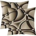 thumbnail image 1 of Ryan; Geometric Circle Pillow Cover 18x18 Inch Brown Black Lines Decorative Cushion Cover for Office Couch Sofa Modern Abstract Simple Style Cushion Case for Teens Men Adults Set of 2, 1 of 8