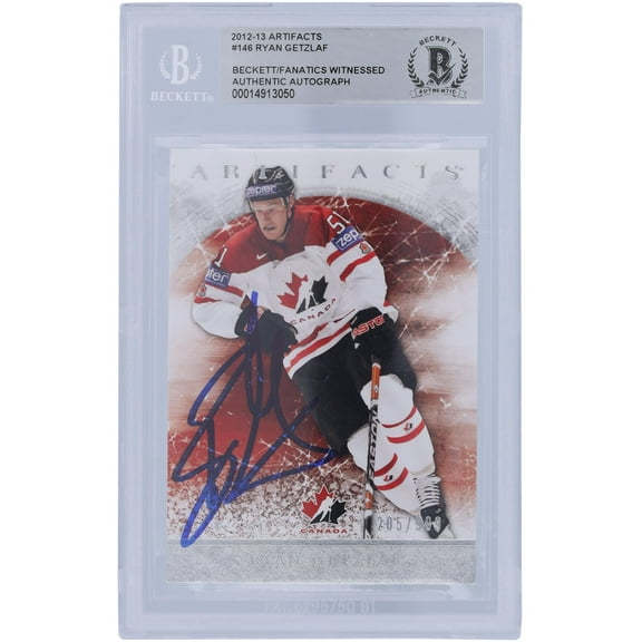 Ryan Getzlaf Team Canada Autographed 2012-13 Upper Deck Artifacts #146 #/999 Beckett Fanatics Witnessed Authenticated Card - Fanatics Authentic Certified