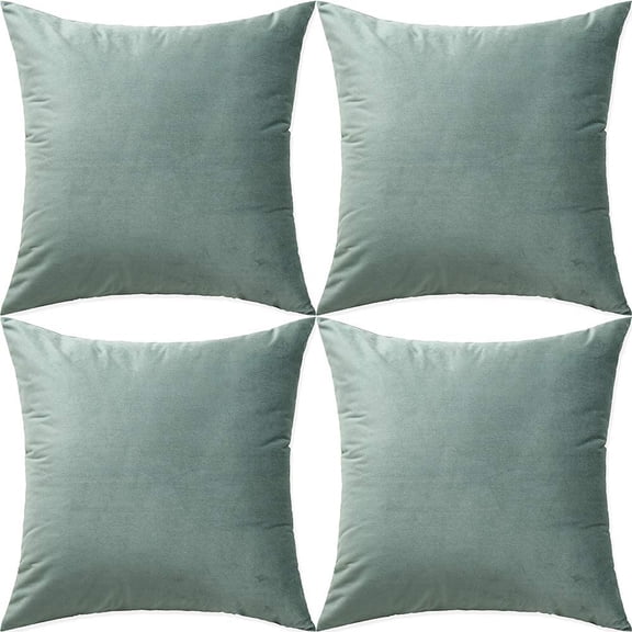 Ryan; Grey Green Throw Pillow Covers 18 x 18 Pack of 4 Sofa Bed Couch Cushion Case 45 x 45