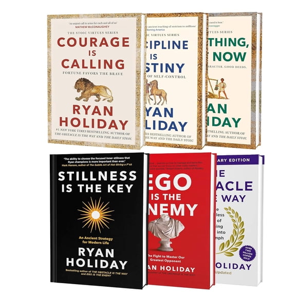 The Ryan Holiday Masterpiece Collection: 6 Books Set (Stillness Is The Key, The Obstacle Is The Way, Ego Is The Enemy, Courage Is Calling, Discipline Is Destiny and Right Thing, Right Now)