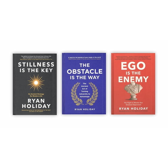 Ryan Holidays Hardcover Stoicism Series 3 Books Collection Set(Ego Is The Enemy, The Obstacle Is The Way, Stillness Is The Key Hardcover)