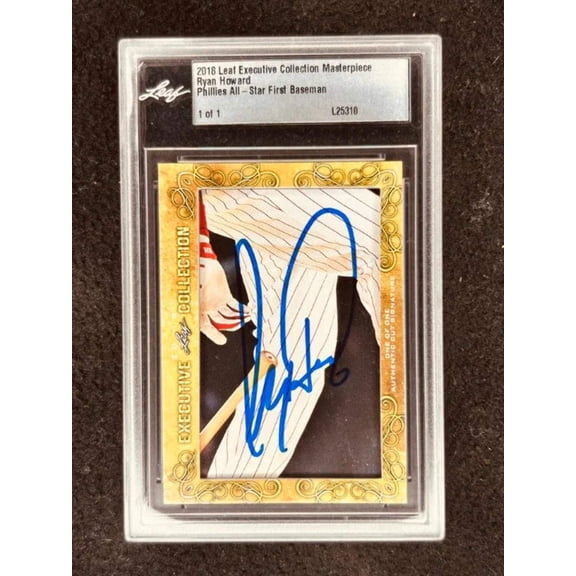 Ryan Howard 2018 Leaf Masterpiece Cut Signature certified signed card 1/1 JSA Phillies