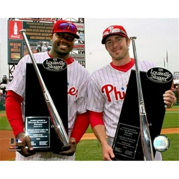 Ryan Howard Chase Utley With 06 Silver Slugger Awards Sports Photo - 10 x 8