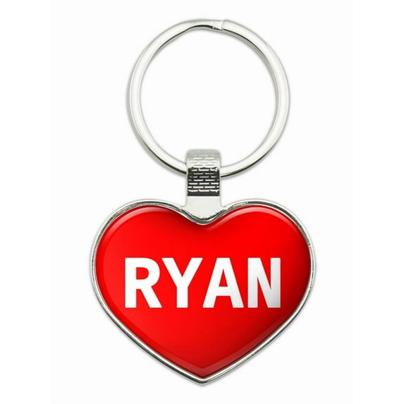Ryan I Love Name Heart Metal Key Chain